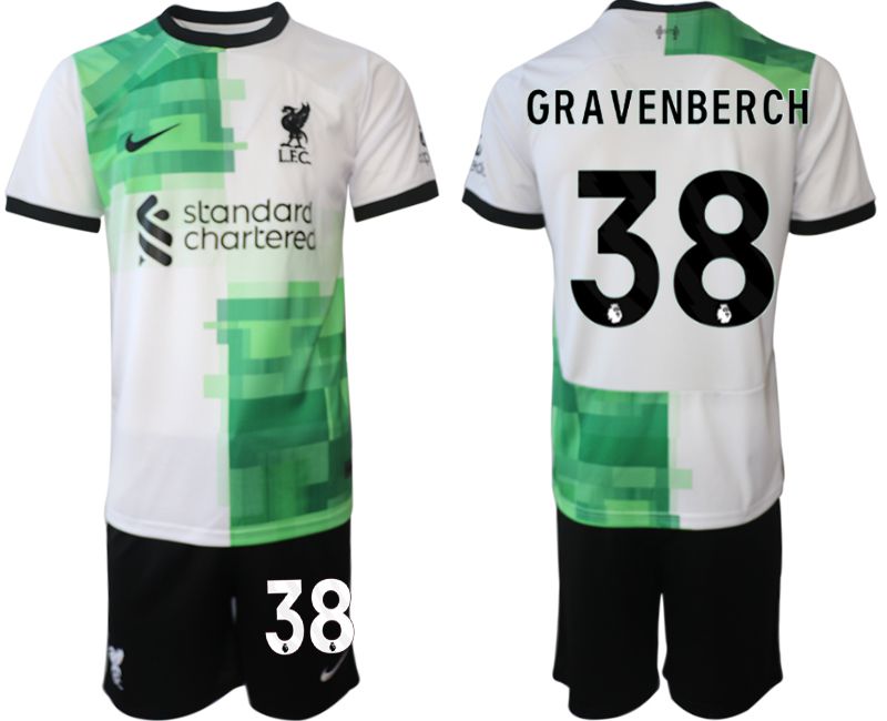 Men 2023-2024 Club Liverpool away white #38 Soccer Jersey->liverpool jersey->Soccer Club Jersey